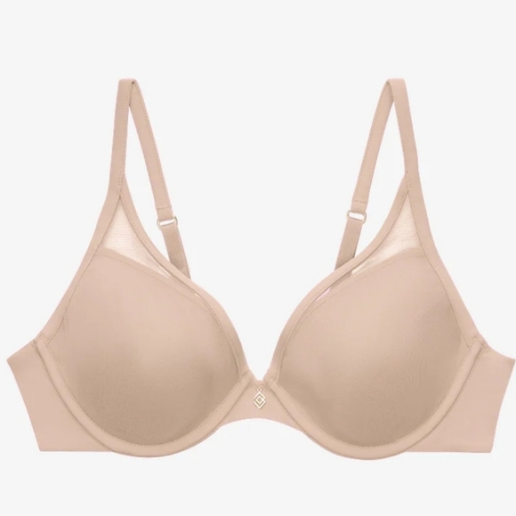 NWT Thirdlove 24/7 Classic Uplift Plunge Bra Mesh Cover Beige Size 36A 1/2 - Picture 4 of 8